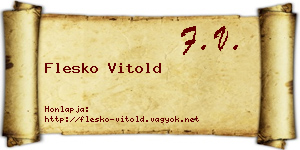 Flesko Vitold névjegykártya